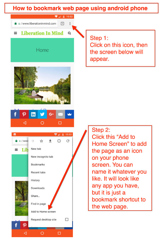 How to book mark a page so it looks like an app